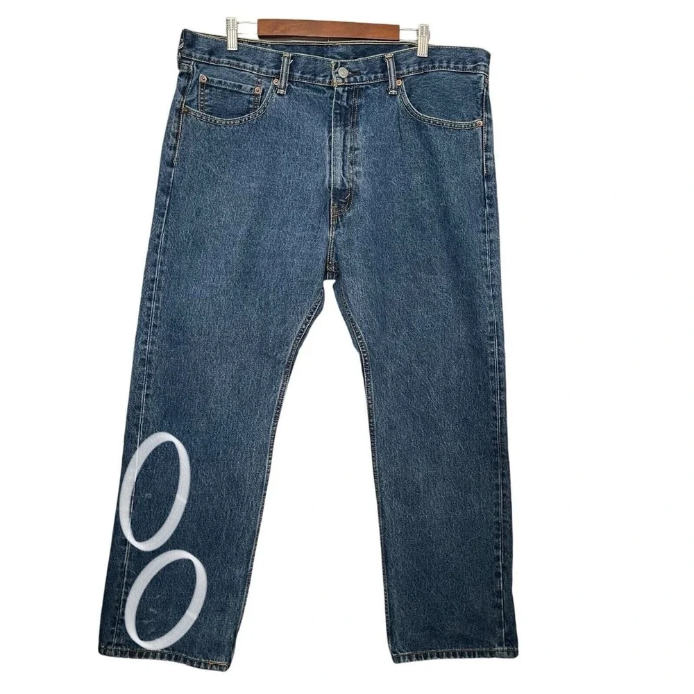 Levi's Men Jeans 40x29 Blue 505 Regular Fit Straight‎ Leg Classic Workwear